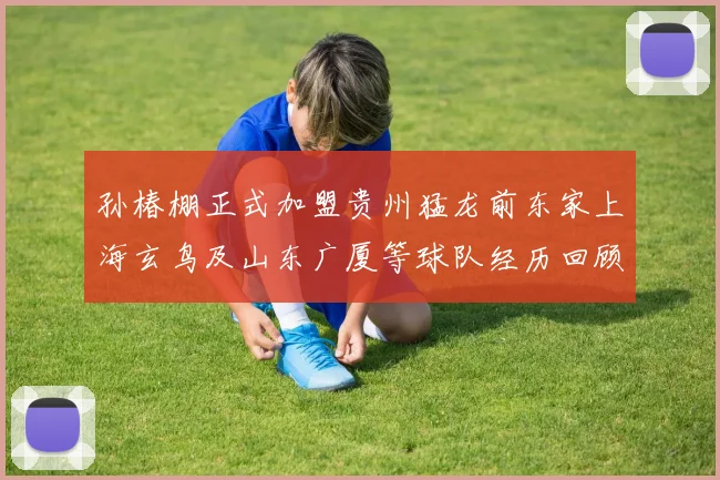 孙椿棚正式加盟贵州猛龙前东家上海玄鸟及山东广厦等球队经历回顾
